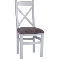 Eastwell Grey Cross Back Chair Fabric Seat
