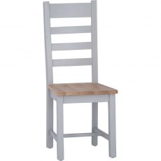 Eastwell Grey Ladder Back Chair Wooden Seat