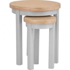 Eastwell Grey Round Nest Of 2 Tables
