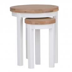 Eastwell White Round Nest Of 2 Tables