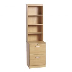 Two Drawer Filing Cabinet With Bookcase