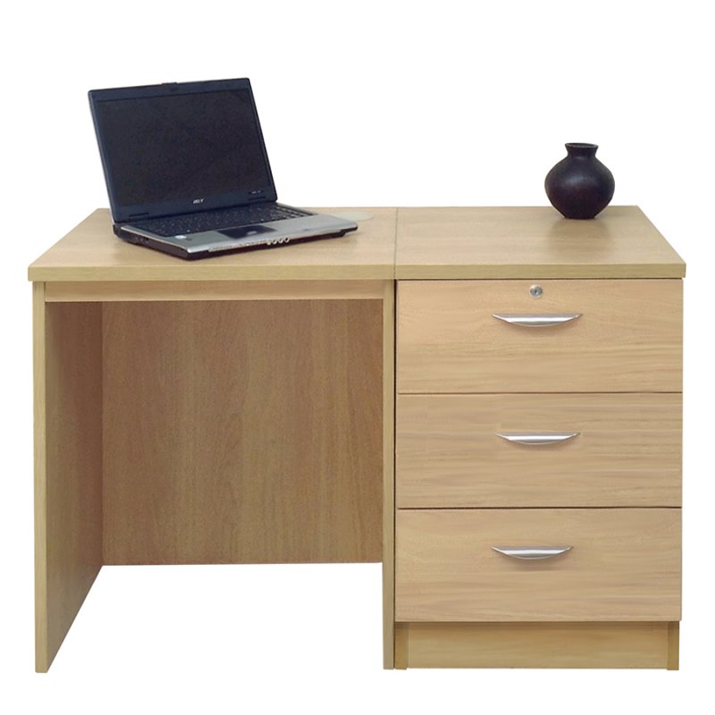 Lukehurst Home Office Desk with 3 Drawer Unit