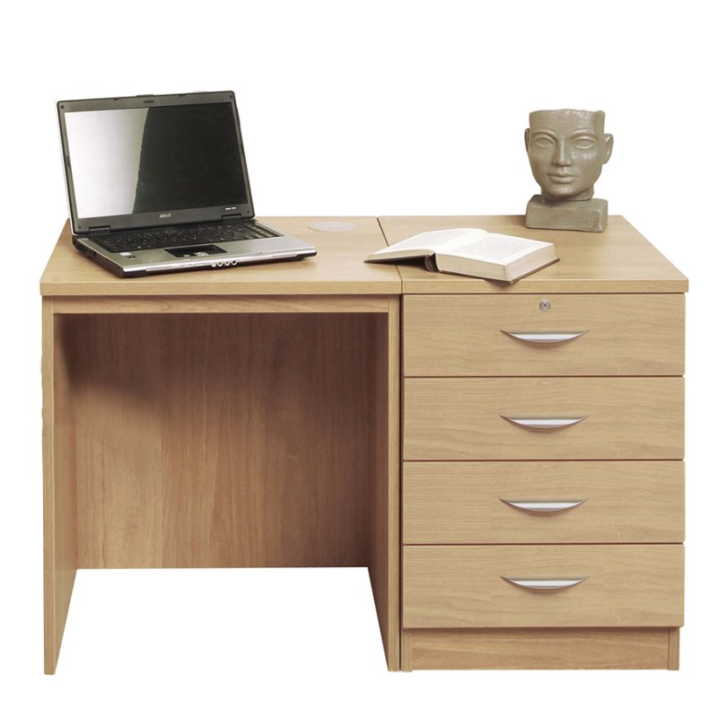Lukehurst Home Office Desk with 4 Drawer Unit