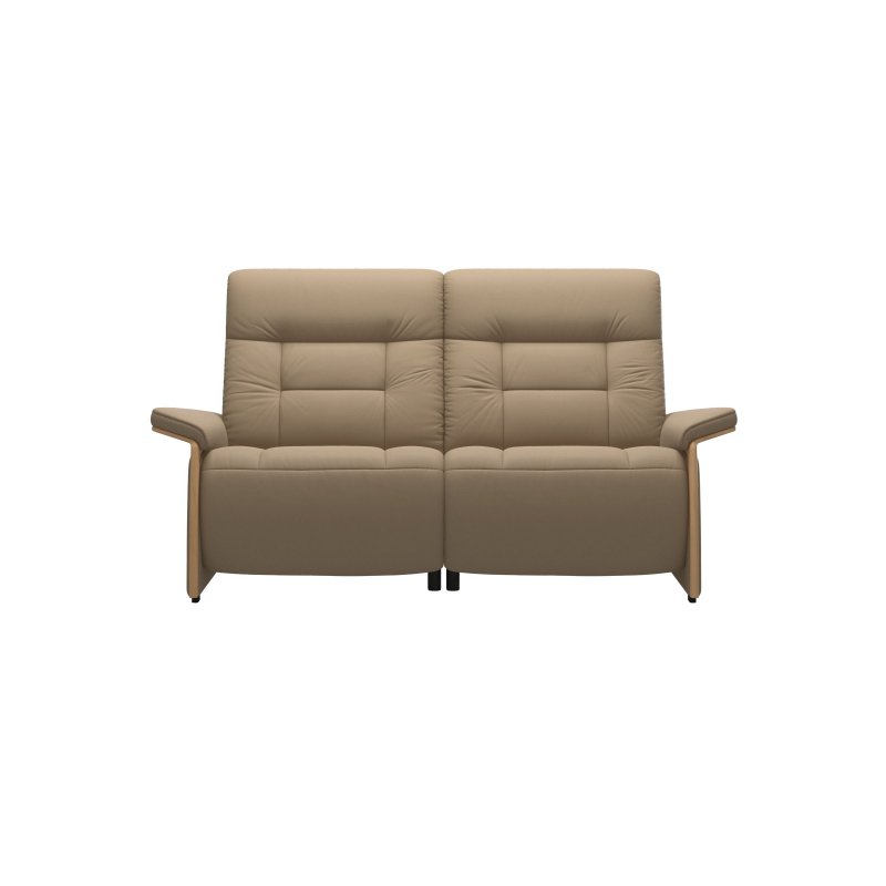 Stressless Stressless Quick Ship Mary 2 Seater Sofa with 2 Power - Paloma Funghi with Oak Wood