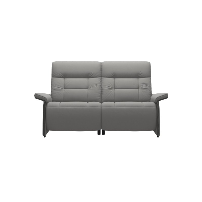 Stressless Stressless Quick Ship Mary 2 Seater Sofa with 2 Power - Paloma Silver Grey with Grey Wood