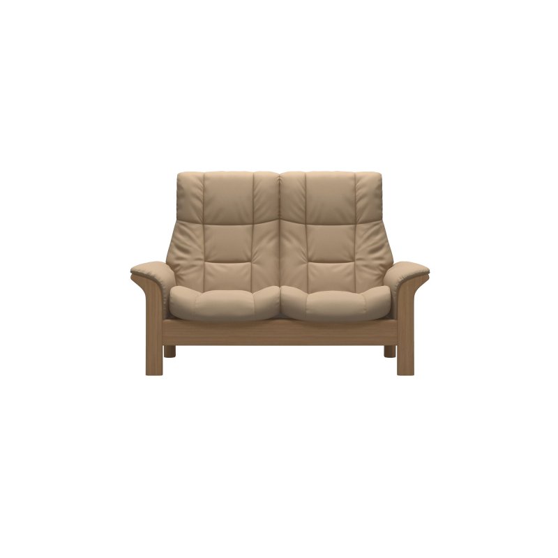 Stressless Stressless Quick Ship Windsor 2 Seater Sofa - Paloma Beige with Oak Wood