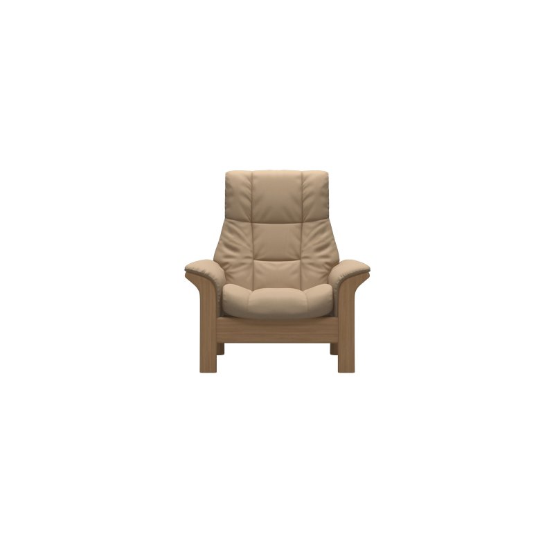 Stressless Stressless Quick Ship Windsor Armchair - Paloma Beige with Oak Wood