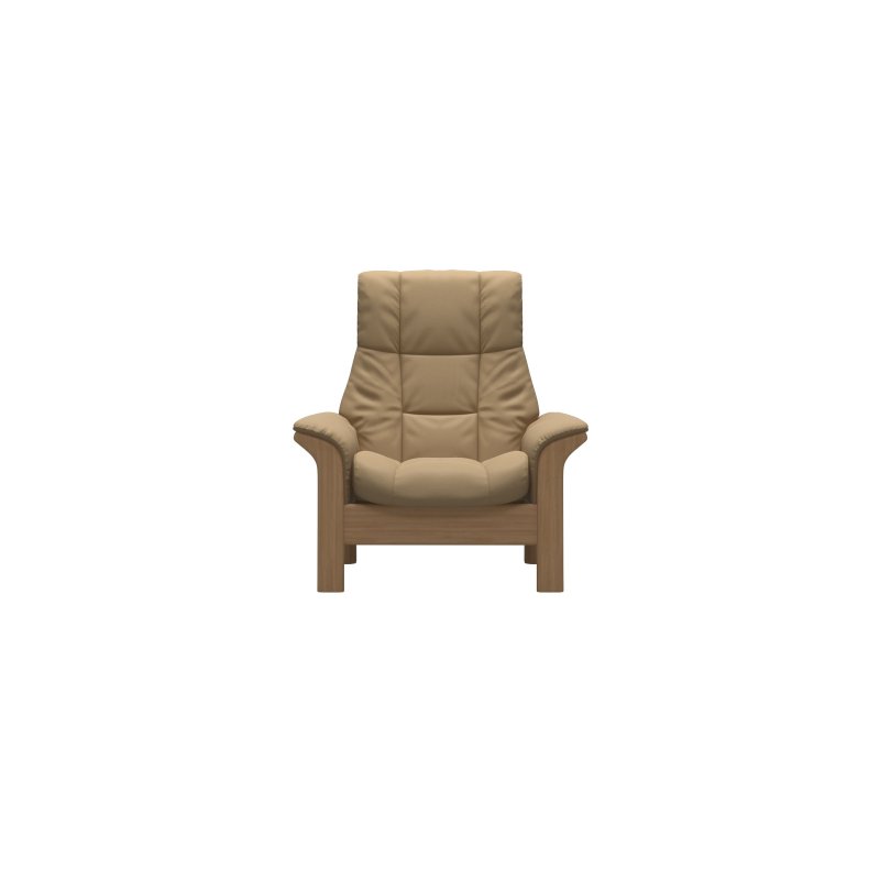 Stressless Stressless Quick Ship Windsor Armchair - Paloma Sand with Oak Wood