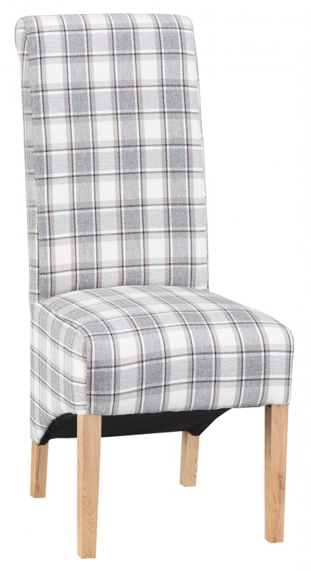 Kettle Scroll Back Chair - Cappuccino Check
