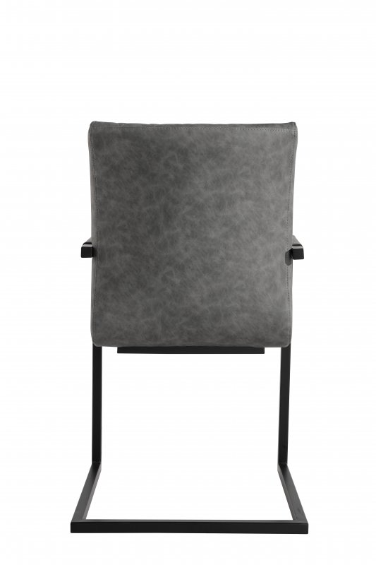 Diamond stitch carver chair - Grey