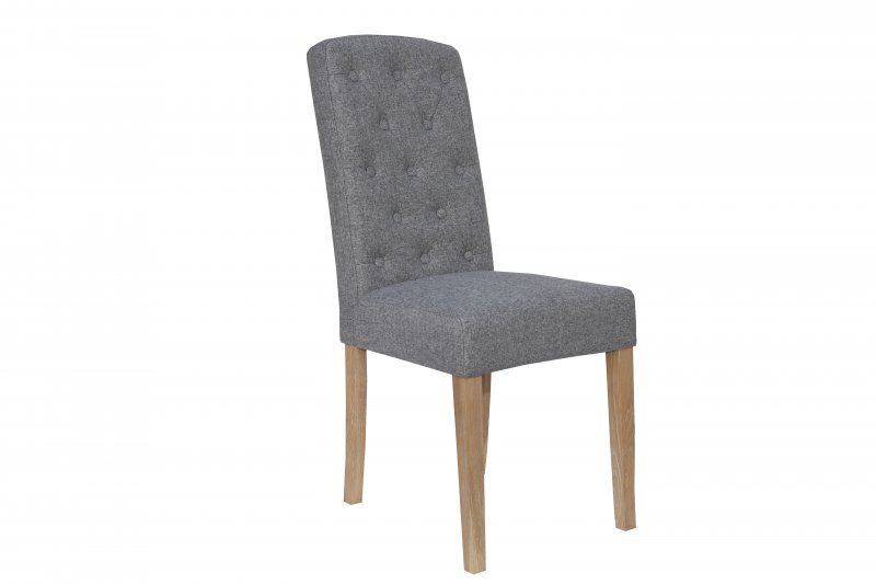 Kettle Button Back Upholstered Chair - Light Grey