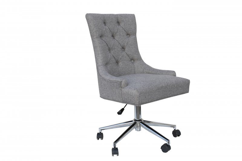 Winged Button Back Office Chair with chrome legs