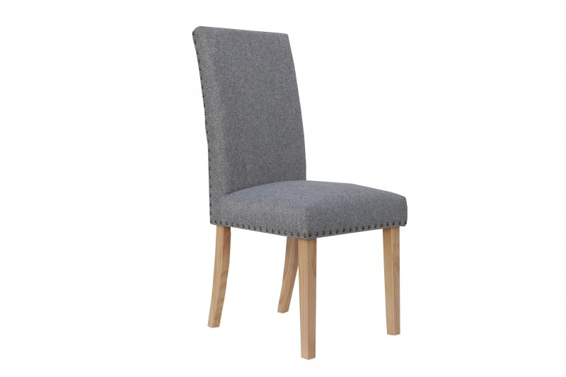 Kettle Straight back fabric chair - Light Grey