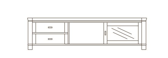 MTE Faro 2 Drawer Single Glass Door TV Unit