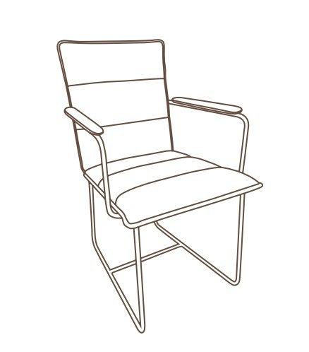 MTE Montreal Dining Chair with Arms in Bull