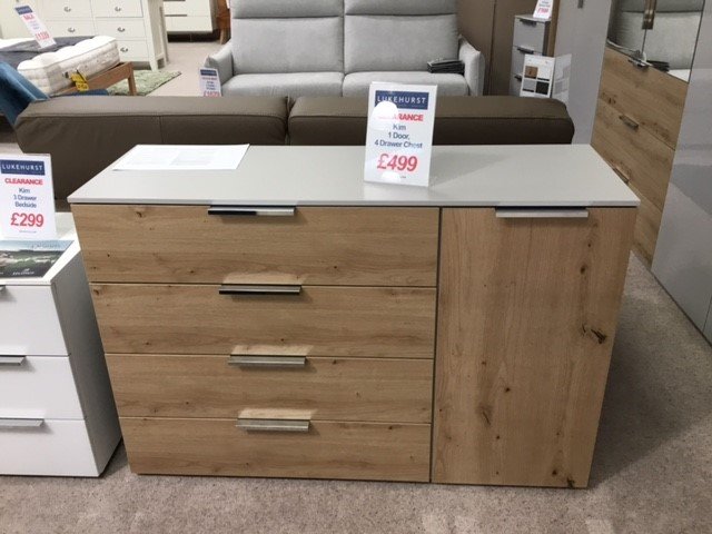 CLEARANCE PRODUCTS Kim 1 Door, 4 Drawer Chest