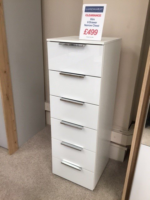 CLEARANCE PRODUCTS Kim 6 Drawer Narrow Chest