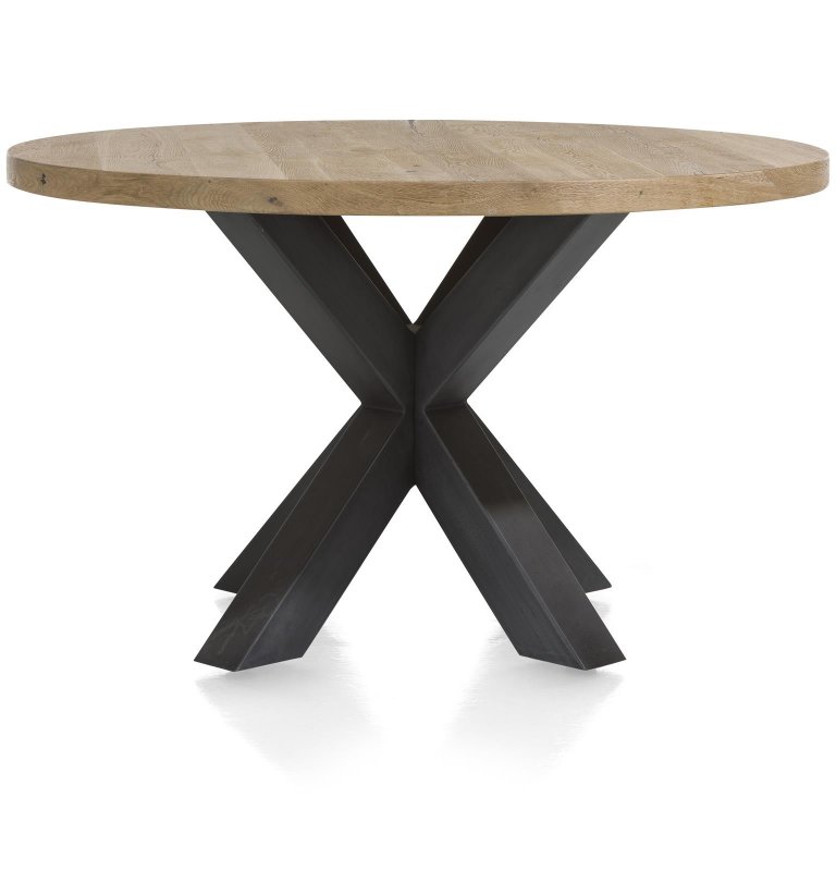 Habufa Metalo Round Dining Table 130cm (X-Leg & Straight Top)