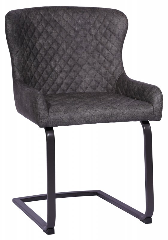 Classic Furniture Vancouver Pair of Cantilever Graphite Grey Dining Chairs