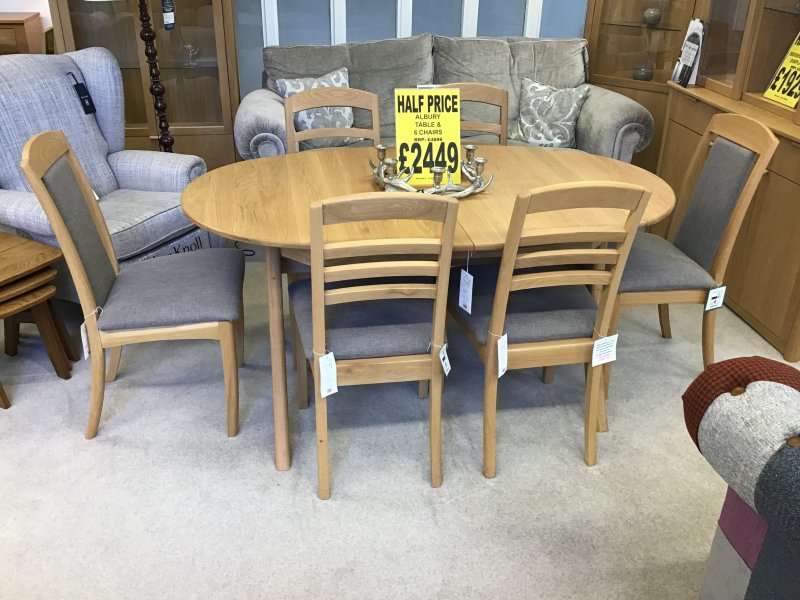 CLEARANCE PRODUCTS Andrena Albury Dining Table and 6 Chairs