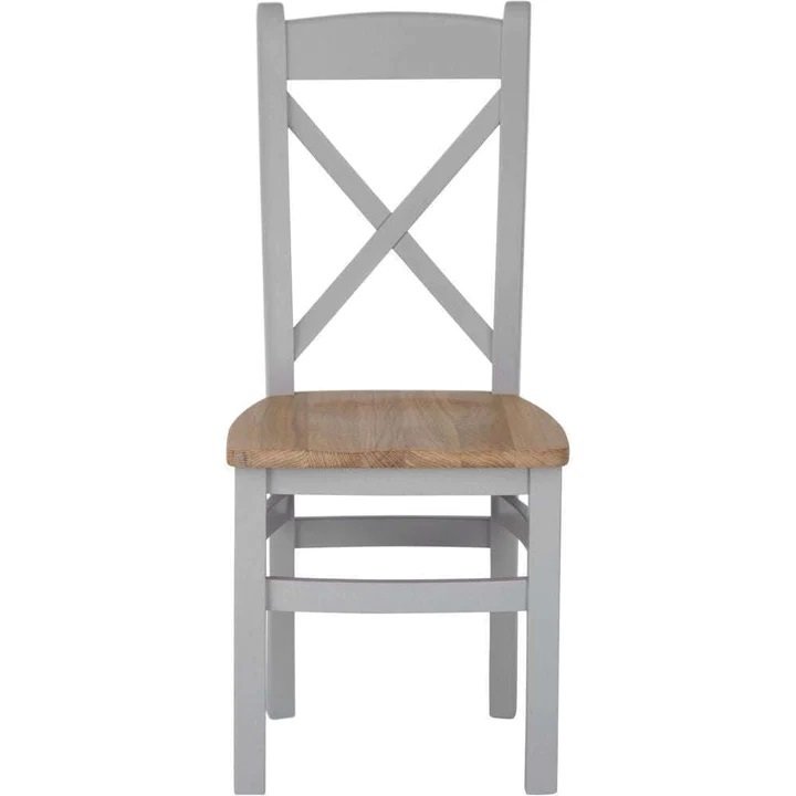 Kettle Eastwell Grey Cross Back Chair Wooden Seat