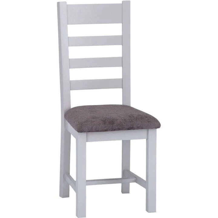 Kettle Eastwell Grey Ladder Back Chair Fabric Seat