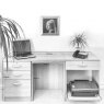 Lukehurst Home Office Desk with Printer / Scanner Drawer Unit & 3 Drawer Unit / Filing Cabinet