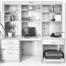 Lukehurst Home Office Desk with Printer / Scanner Drawer Unit & 3 Drawer Unit / Filing Cabinet with Bookcase
