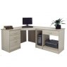 Lukehurst Home Office Corner Desk with Printer, Computer & Drawer Units