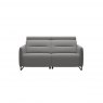Stressless Quick Ship Emily 2 Seater Sofa with 2 Power - Paloma Silver Grey with Chrome Steel
