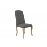 Kettle Luxury Chair with Studs and Carved Oak Legs - Dark Grey