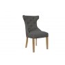 Kettle Winged Button Back Chair with metal ring - Dark Grey
