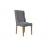 Button Back and Studded Dining Chair - Light Grey
