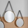 Interiors By Kathryn Fynn Mirrors with Leather Hanging Strap Gold (Set of 2)