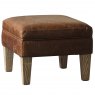 Interiors By Kathryn Langley Stool Vintage Brown Leather